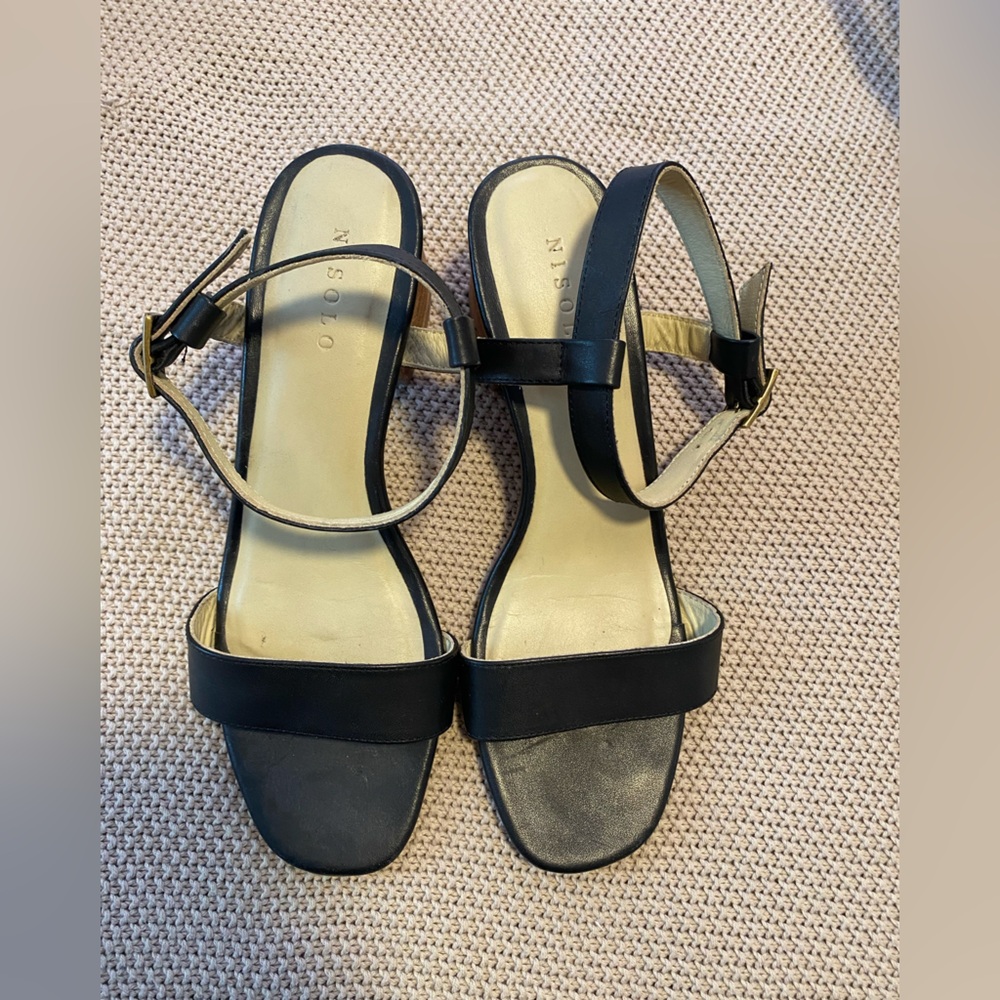 Black Nisolo Block Heels